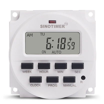 SINOTIMER TM618SH  1 Second Interval Digital LCD Timer Switch Programmable Time Relay, 110V, 220V, 12V, 5V