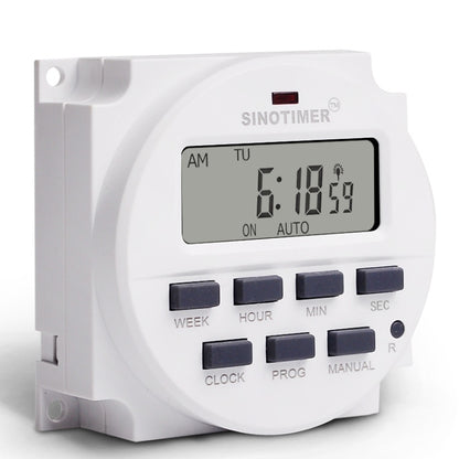 SINOTIMER TM618SH  1 Second Interval Digital LCD Timer Switch Programmable Time Relay, 110V, 220V, 12V, 5V