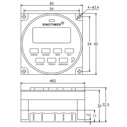 SINOTIMER TM618SH  1 Second Interval Digital LCD Timer Switch Programmable Time Relay, 110V, 220V, 12V, 5V