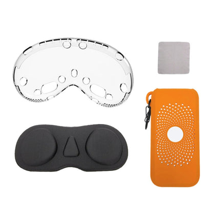 For Apple Vision Pro 4 In 1 Kit Lens Cover Battery Protection Case Accessories, A Style Black, A Style White Gray, A Style Orange, B Style Black, B Style White Gray, B Style Orange