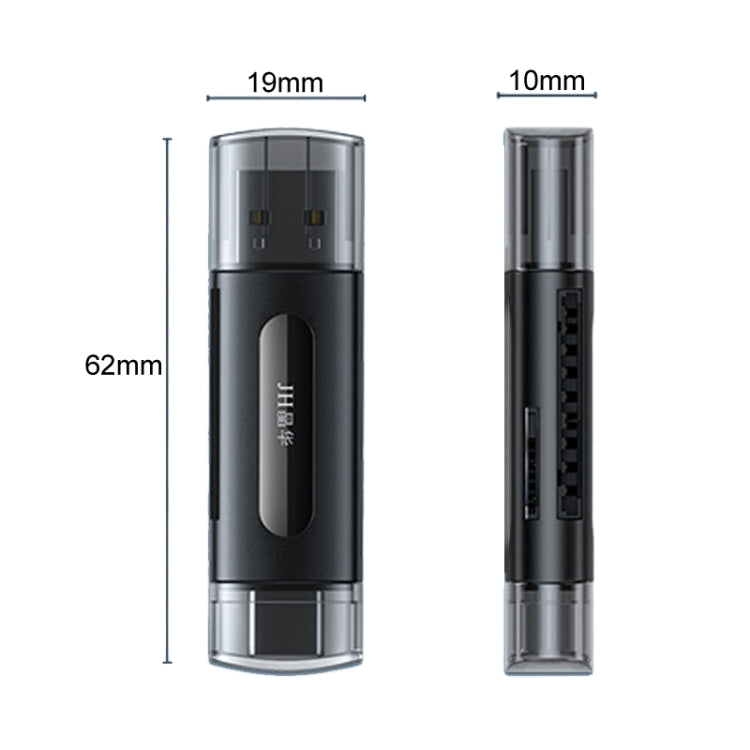 JINGHUA Type-C / USB2.0 TF+SD 2 In 1 Card Reader Multi-function Reader