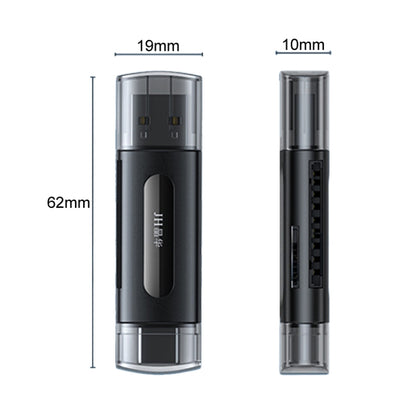 JINGHUA Type-C / USB2.0 TF+SD 2 In 1 Card Reader Multi-function Reader