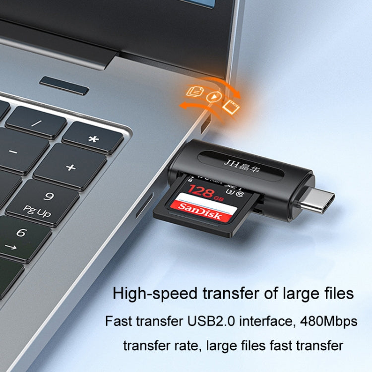 JINGHUA Type-C / USB2.0 TF+SD 2 In 1 Card Reader Multi-function Reader