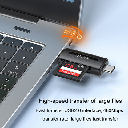 JINGHUA Type-C / USB2.0 TF+SD 2 In 1 Card Reader Multi-function Reader