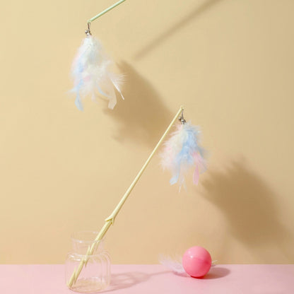 Cats Detachable Self-Exciting Toys Bell And Feather Teaser, Corn Green, Corn Yellow, Corn Blue, Cactus Green, Cactus Yellow, Cactus Blue
