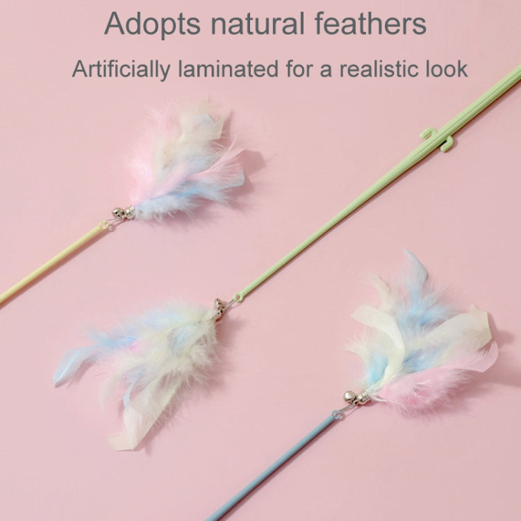Cats Detachable Self-Exciting Toys Bell And Feather Teaser, Corn Green, Corn Yellow, Corn Blue, Cactus Green, Cactus Yellow, Cactus Blue