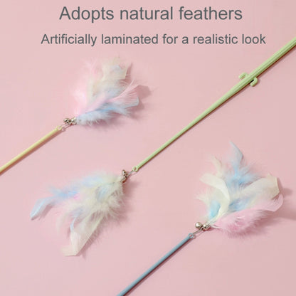 Cats Detachable Self-Exciting Toys Bell And Feather Teaser, Corn Green, Corn Yellow, Corn Blue, Cactus Green, Cactus Yellow, Cactus Blue