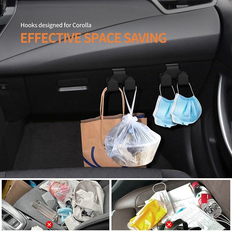 2pcs Car Front Armrest Box Storage Hook For Toyota Corolla Camry Avalon RAV4