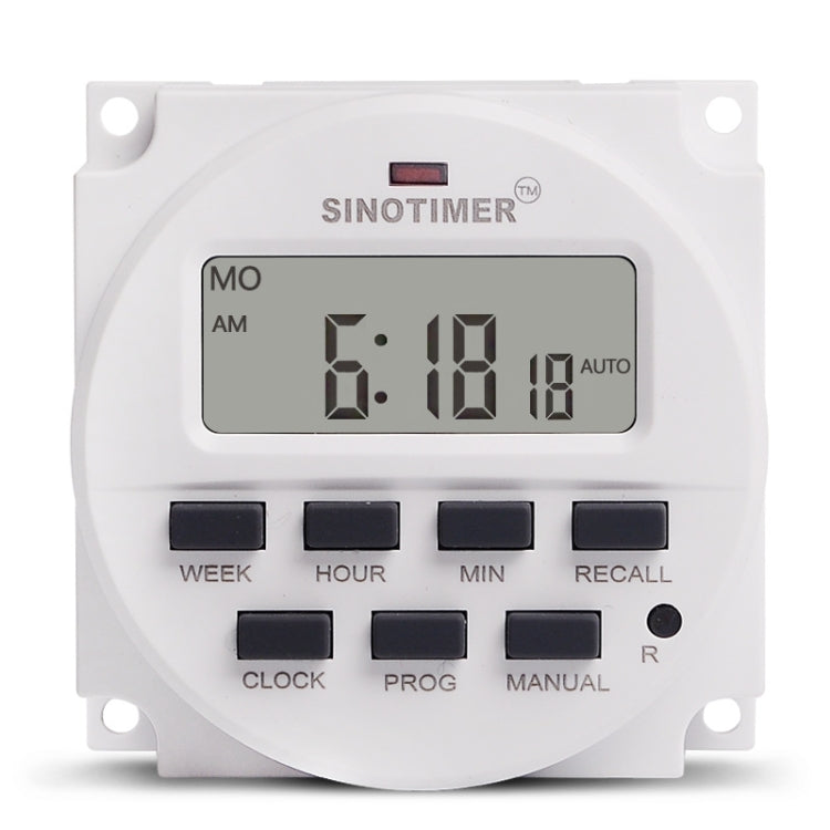 7 Days Weekly Programmable Digital Electronic Timer Switch, SINOTIMER TM618N-4 12V