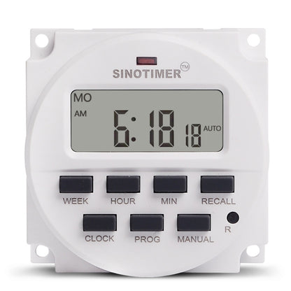 7 Days Weekly Programmable Digital Electronic Timer Switch, SINOTIMER TM618N-4 12V
