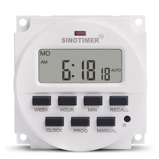 7 Days Weekly Programmable Digital Electronic Timer Switch, SINOTIMER TM618N-4 12V