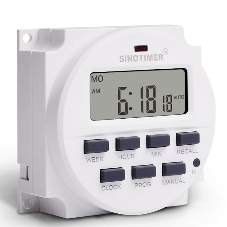 7 Days Weekly Programmable Digital Electronic Timer Switch, SINOTIMER TM618N-4 12V