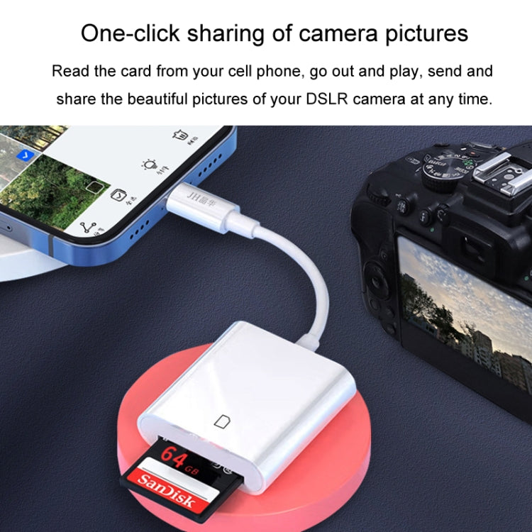 JINGHUA Mobile Phone Card Reader Converter Memory Card Reader, Lighning With Cable SD, Lighning With Cable TF+SD, Type-C With Cable SD, Type-C With Cable TF+SD