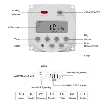 SINOTIMER  CN101A  5V  16A Digital LCD Timer Switch Programmable Timer Controller, 5V