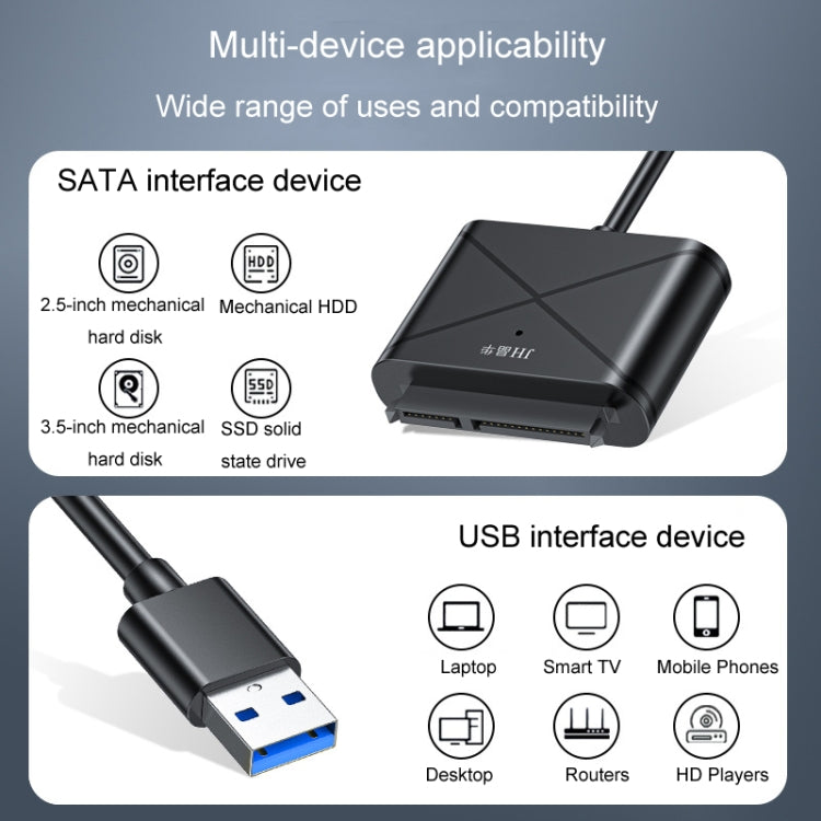 JINGHUA USB3.0 To SATA HDD Adapter Cable For 2.5/3.5 Inch External HDD SSD Hard Drive