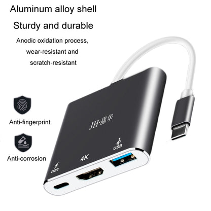JINGHUA Z330 3 In 1 Type-C Docking Station HDMI 4K Adapter USB3.0 Interface Converter