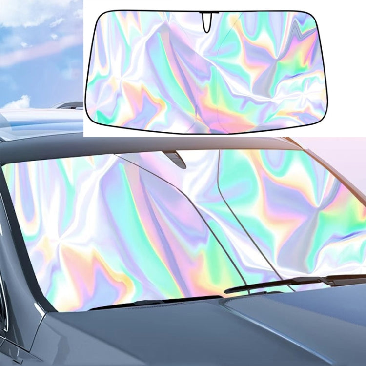 Car Front Windshield Sunshade Colorful Laser Heat Insulation Sunscreen Sunshade Umbrella, 145x90cm, 142x80cm, 136x65cm