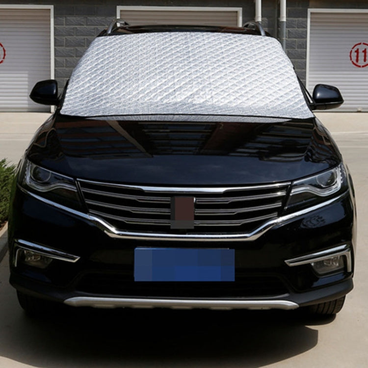 Car Front Windshield Cover Sun Shade Snow Shield Sunscreen Heat Insulation Frostproof Car Coat Half Cover, Free Tie Model, Protect Wipers, Protecting Hood
