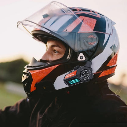 KUQIBAO Motorcycle Helmet Waterproof Bluetooth-compatible Headset With Light