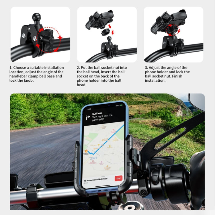 Kewig Electrical Bike Vigorously Clip Base Bracket Outdoor Cycling Cell Phone Navigation Holder, M8SP-C4