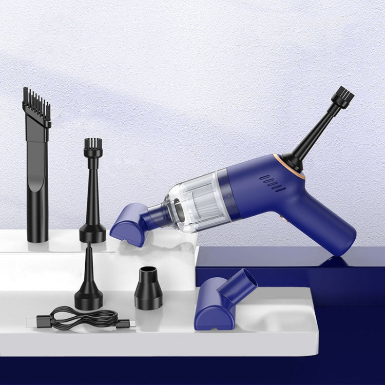 Wireless Charging Car Vacuum Cleaner Mini Handheld High Power Wet and Dry Vacuum Cleaner, Black, White, Blue, Black+2 Filters, White+2 Filters, Blue+2 Filters