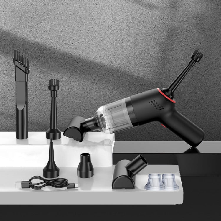 Wireless Charging Car Vacuum Cleaner Mini Handheld High Power Wet and Dry Vacuum Cleaner, Black, White, Blue, Black+2 Filters, White+2 Filters, Blue+2 Filters