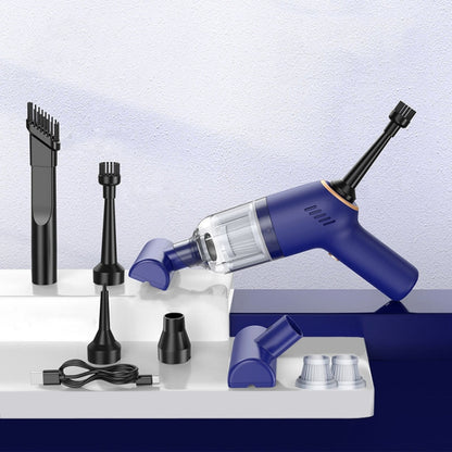 Wireless Charging Car Vacuum Cleaner Mini Handheld High Power Wet and Dry Vacuum Cleaner, Black, White, Blue, Black+2 Filters, White+2 Filters, Blue+2 Filters