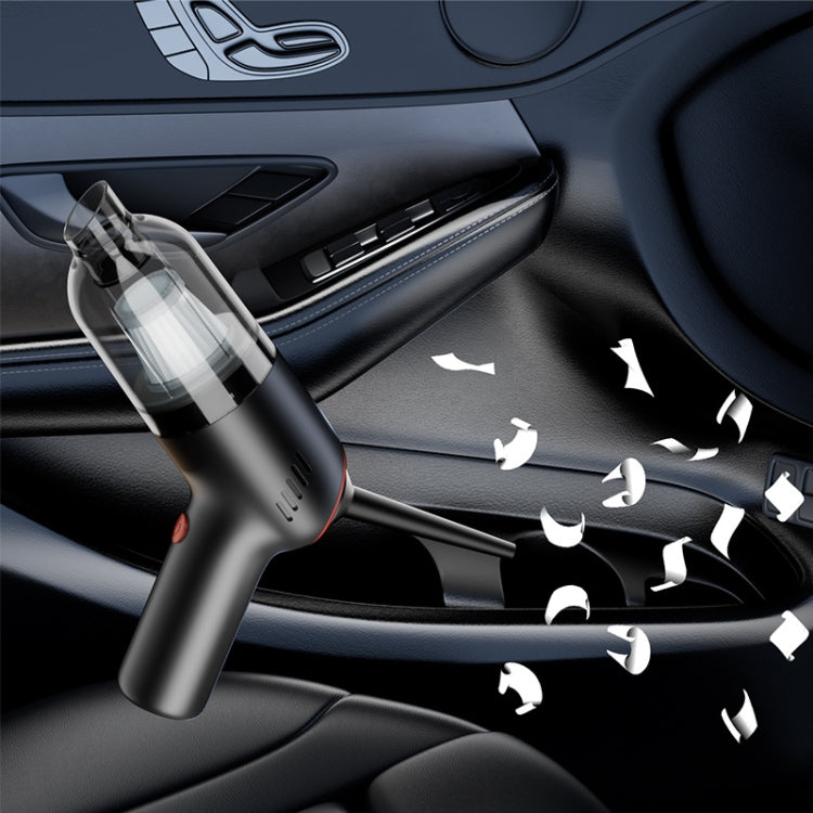 Wireless Charging Car Vacuum Cleaner Mini Handheld High Power Wet and Dry Vacuum Cleaner, Black, White, Blue, Black+2 Filters, White+2 Filters, Blue+2 Filters