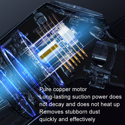 Wireless Charging Car Vacuum Cleaner Mini Handheld High Power Wet and Dry Vacuum Cleaner, Black, White, Blue, Black+2 Filters, White+2 Filters, Blue+2 Filters