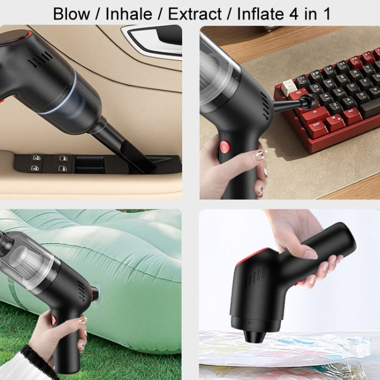 Wireless Charging Car Vacuum Cleaner Mini Handheld High Power Wet and Dry Vacuum Cleaner, Black, White, Blue, Black+2 Filters, White+2 Filters, Blue+2 Filters