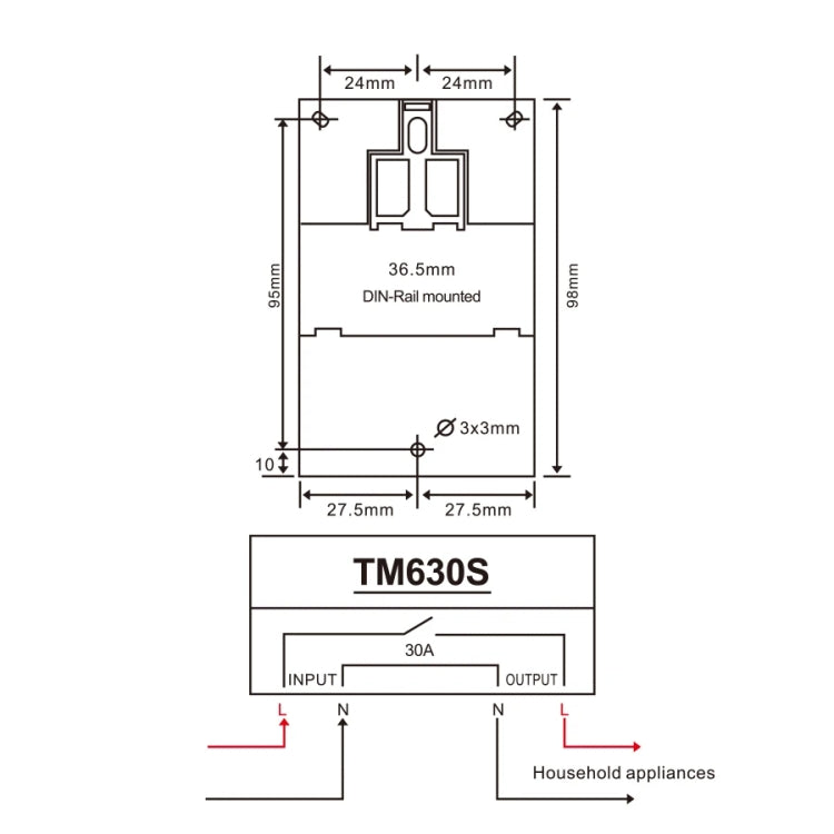 SINOTIMER TM630S-4 12V 30A Timer Switch 1 Second Interval Weekly Programmable Time Relay, 12V