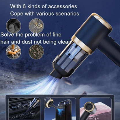 Car Vacuum Cleaner Vacuum Blower Dual Purpose Wireless Mini Vacuum Cleaner, Black Gold, White Silver