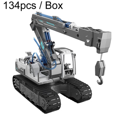 Children Science Education Building Block Toys Hydraulic Mechanical Engineering Vehicle, Excavator, Crane Machine, Wood Loader, Grapple, Fire Truck, Bulldozer