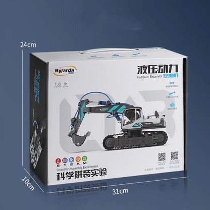 Children Science Education Building Block Toys Hydraulic Mechanical Engineering Vehicle, Excavator, Crane Machine, Wood Loader, Grapple, Fire Truck, Bulldozer