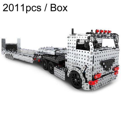 ZBToys Building Blocks Mechanical Toys Hand-Assembled Remote Control Trailer Metal Model, 2011pcs / Box