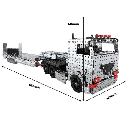 ZBToys Building Blocks Mechanical Toys Hand-Assembled Remote Control Trailer Metal Model, 2011pcs / Box