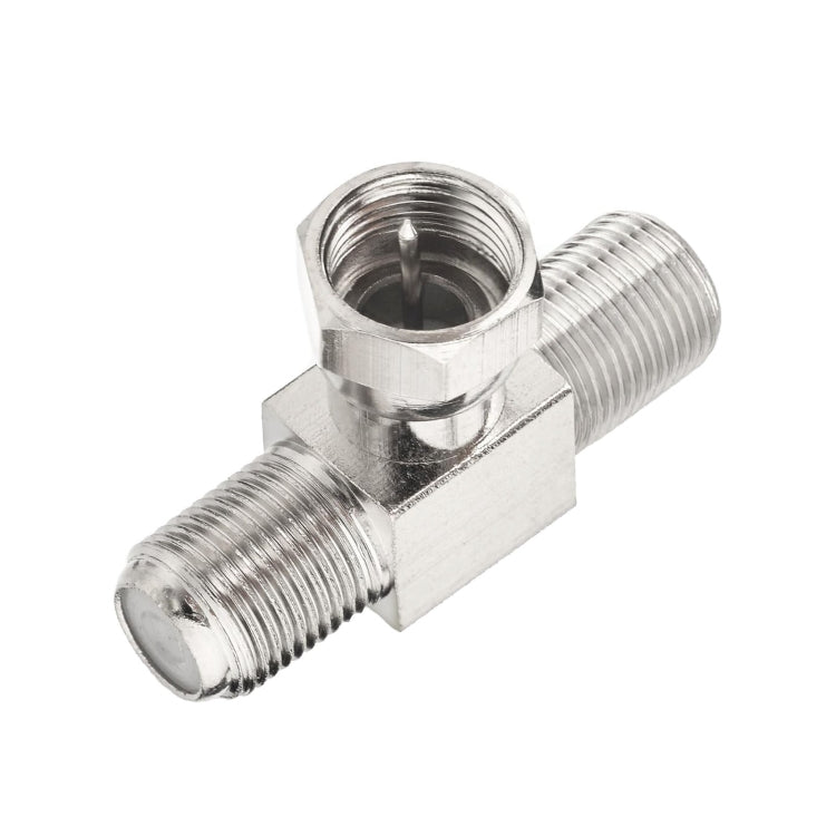 F Type Splitter 3 Way Connector F Male To Dual F Female Coaxial Connector Adapter, F Male To Dual F Female