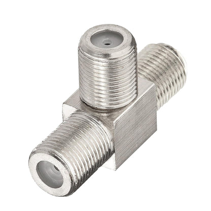 F Type Splitter 3 Way F Female To Dual F Female Coaxial Connector Adapter, F Female To Dual F Female
