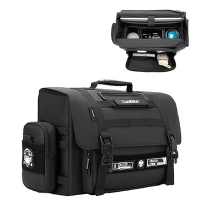 Cwatcun D115 Shoulder Crossbody Waterproof Leather Film DSLR Camera Bag, Black Small, Black Medium, Black Large