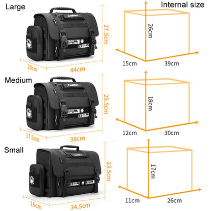Cwatcun D115 Shoulder Crossbody Waterproof Leather Film DSLR Camera Bag, Black Small, Black Medium, Black Large