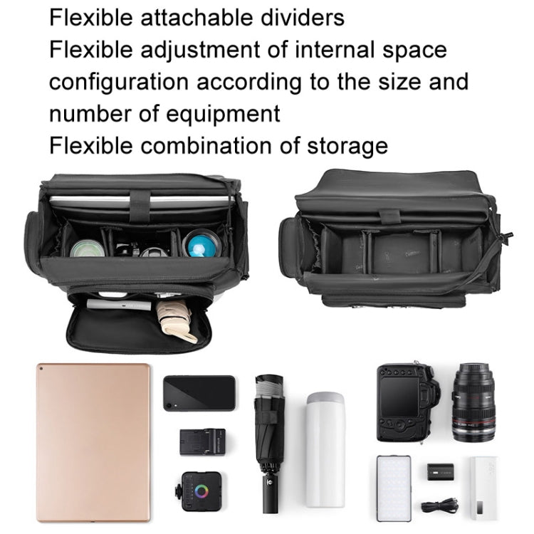 Cwatcun D115 Shoulder Crossbody Waterproof Leather Film DSLR Camera Bag, Black Small, Black Medium, Black Large