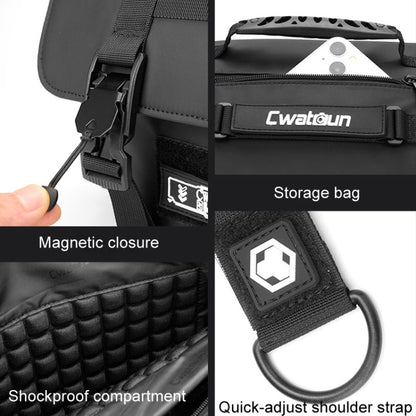 Cwatcun D115 Shoulder Crossbody Waterproof Leather Film DSLR Camera Bag, Black Small, Black Medium, Black Large