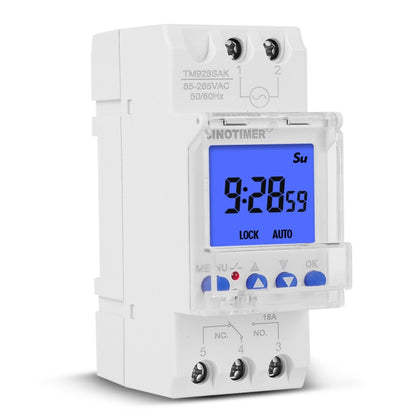 SINOTIMER TM928SAKL 85-265V 16A  1 Second to 168 Hours Programmable Electronic Time Switch, 16A