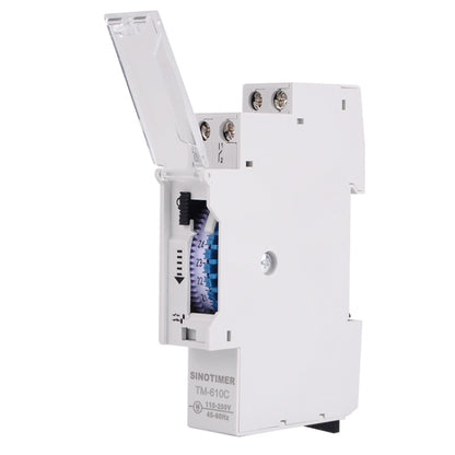SINOTIMER  TM610C 110-250V 16A Quartz Mechanical Timer 24 Hours Programmable Din Rail Relay, TM610C