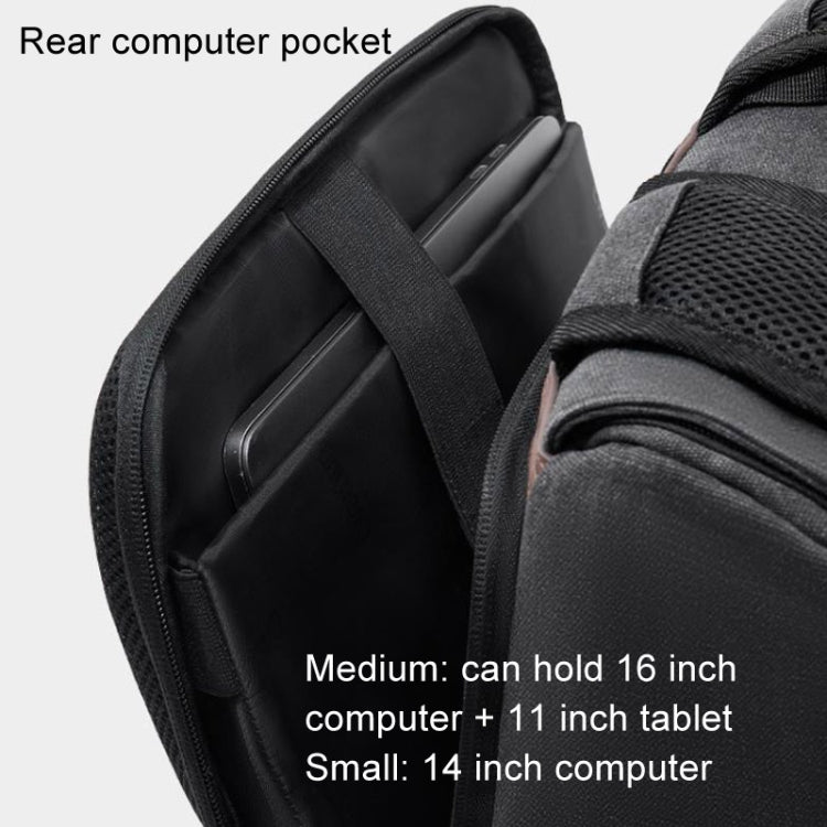 Cwatcun D128 Vintage Shoulder Backpack Split Compartment Large Capacity Splashproof Photography Bag, Small Black, Medium Black