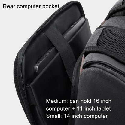 Cwatcun D128 Vintage Shoulder Backpack Split Compartment Large Capacity Splashproof Photography Bag, Small Black, Medium Black