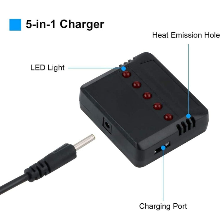 One To Five 3.7V Lithium Battery USB Charger For X5C Aircraf, One To Five