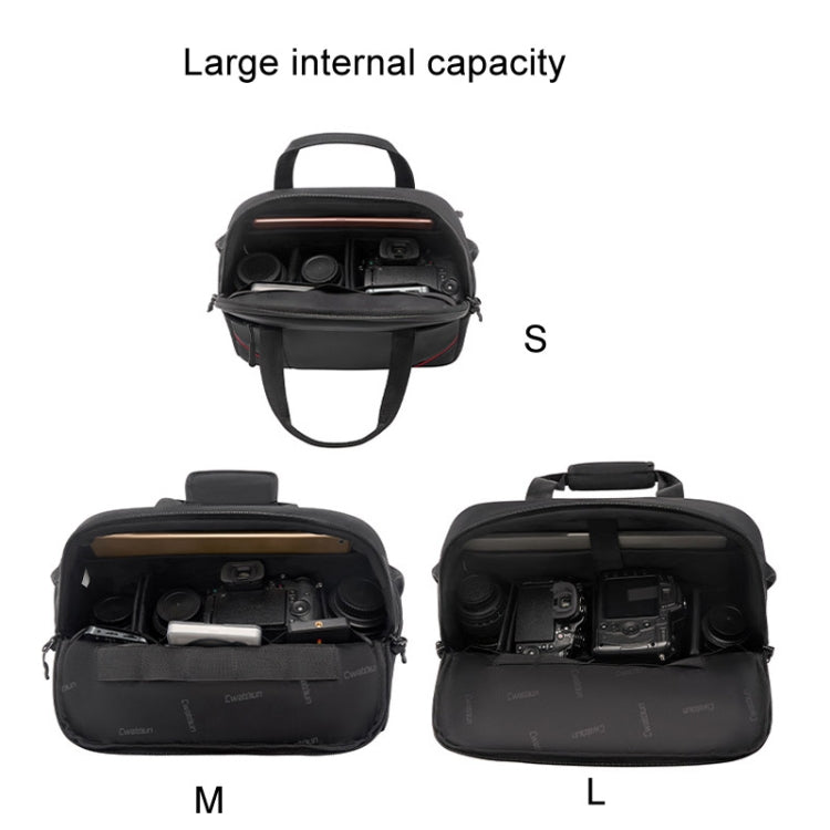 Cwatcun D109 Portable Casual Waterproof Multi-Function Camera Storage Photography Bag, Small Black, Medium Black, Large Black