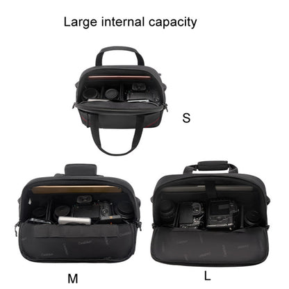 Cwatcun D109 Portable Casual Waterproof Multi-Function Camera Storage Photography Bag, Small Black, Medium Black, Large Black