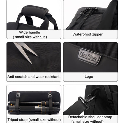 Cwatcun D109 Portable Casual Waterproof Multi-Function Camera Storage Photography Bag, Small Black, Medium Black, Large Black